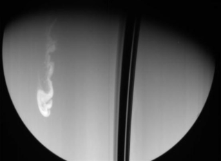 Illustration for article titled Saturn's Great White Spot is a massive storm over a thousand miles wide